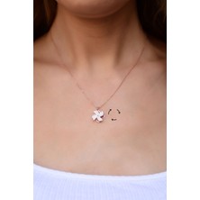 Papatya Silver 925 Ayar Gümüş Rose Kaplama Rüzgar Gülü Kolye