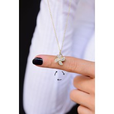 Papatya Silver 925 Ayar Gümüş Altın Kaplama Rüzgar Gülü Kolye