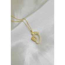 Papatya Silver 925 Ayar Gümüş Anne Çocuk Ayak Izi Kadın Kolye