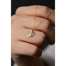 Papatya Silver 925 Ayar Gümüş Altın Kaplama Kristal Kesim Kuş Kadın Kolye