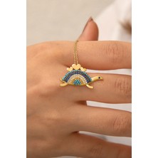 Papatya Silver 925 Ayar Gümüş Altın Kaplama Kaplumbağa Kolye