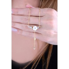 Papatya Silver 925 Ayar Gümüş Altın Kaplama Manolya Çiçeği Kolye