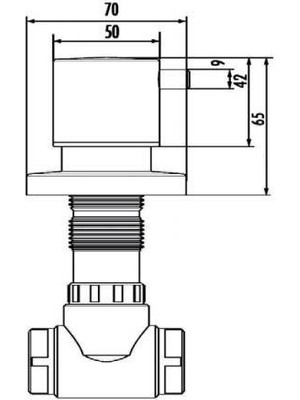 Creavit Aç-Kapa Ara Kesme Valfi 1/2-1/2 Mat Basalt