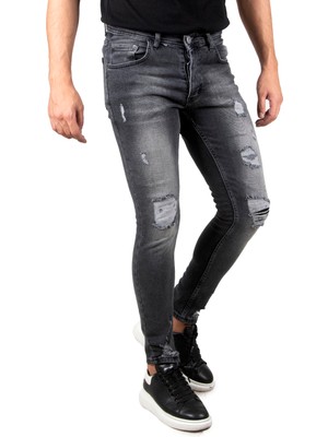 Deepsea Lazerli Likralı Yırtık Skinny Fit Kot Pantolon 2305990