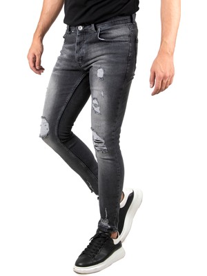 Deepsea Lazerli Likralı Yırtık Skinny Fit Kot Pantolon 2305990