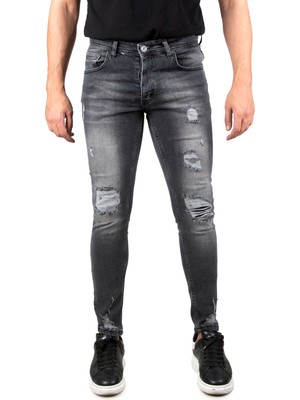 Deepsea Lazerli Likralı Yırtık Skinny Fit Kot Pantolon 2305990