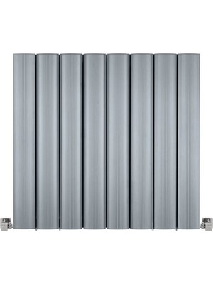 Hammam 600 x 555 mm Amber Yatay Gümüş Gri Alüminyum Radyatör Standart Bağlantı