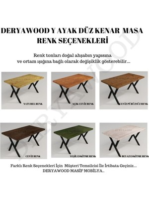 Deryawood Masif Ahşap Anteres Mutfak Masası 70*100*76 cm