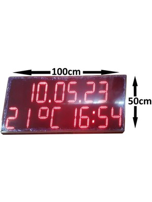 Sanec Dijital Saat, Derece ve Tarih Tabelası (Kasa Ölçüsü: 100X50 Cm)