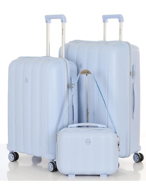 MÇS Polipropilen 3'lü Valiz Seti Büyük & Orta & Makyaj V305