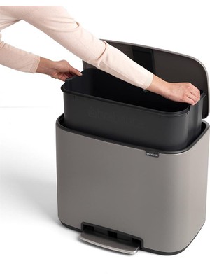 Brabantia Evrekala Shop Çöp Kutusu 36 Lt Brabantia Mineral Gri New Series Bin Trash Can 10 Yıl Garantili