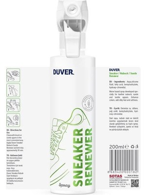 Duver Süet ve Nubuk Ayakkabı Yenileyici Sprey 200 ml + Nubuk Fırça