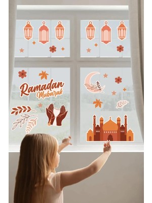 Kt Grup Ramadan Mubarak Cam ve Duvar Sticker Seti