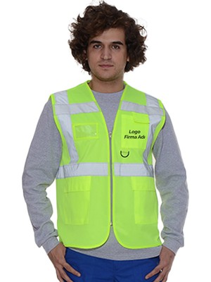 Formteks Baskılı Mühendis Yeleği Yeşil Medium