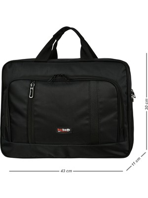 Barberri Unisex Siyah 16.5 Inç Laptop & Evrak Çantası