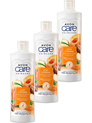 Avon Care Kayısı ve Shea Özü Şampuan ve Saç Kremi 700 ml Üçlü Set