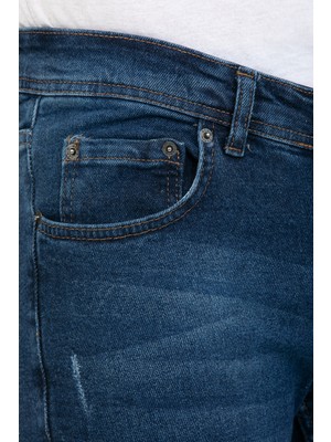 OneZero Erkek Mavi Tırnaklı Skinny Fit Jeans