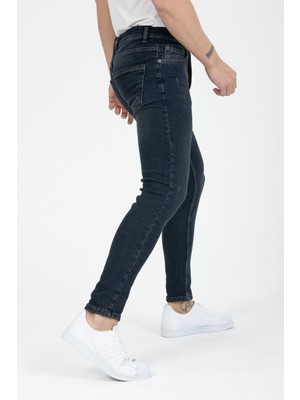 OneZero Erkek Mavi-Kahve Destroy Skinny Fit Jeans