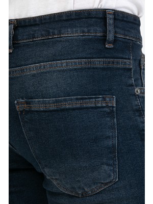 OneZero Erkek Mavi-Kahve Destroy Skinny Fit Jeans