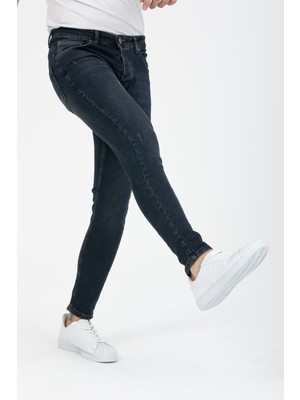 OneZero Erkek Mavi-Kahve Destroy Skinny Fit Jeans