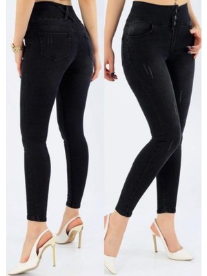 Moda Lavinia Yüksek Bel Likralı Jean Pantolon