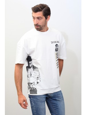 Sar-Esh Oversize 21 Savage Full Baskılı T-Shirt