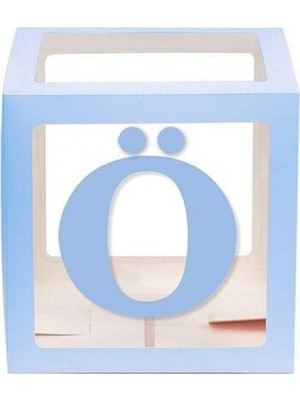 Kidspartim Şeffaf Kutu Harf Mavi Ö