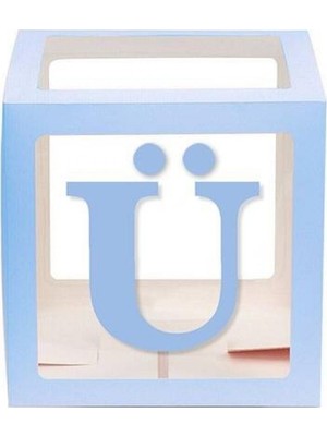 Kidspartim Şeffaf Kutu Harf Mavi Ü