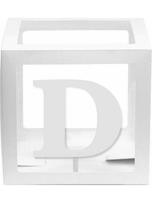 Kidspartim Şeffaf Kutu Harf Beyaz D