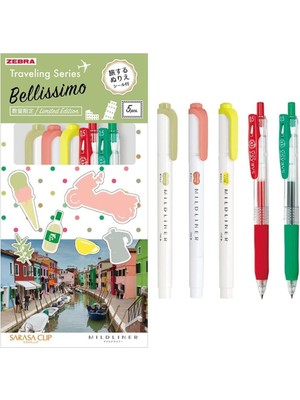 Zebra Sarasa Clip Mildliner Traveling Serisi Zeytin Jel Mürekkepli Kalem 0.5 mm Src-Se-Tr-5cı