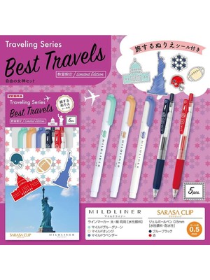 Zebra Sarasa Clip Mildliner Traveling Serisi Özgürlük Jel Mürekkepli Kalem 0.5 mm Src-Se-Tr-5cu