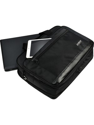 Barberri Unisex Siyah 16.5 Inç Körüklü Genişleyebilir Laptop & Evrak Çantası