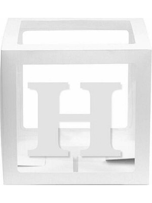 Kidspartim Şeffaf Kutu Harf Beyaz H