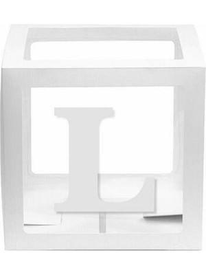 Kidspartim Şeffaf Kutu Harf Beyaz L