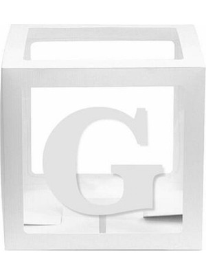 Kidspartim Şeffaf Kutu Harf Beyaz G