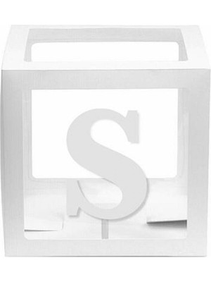Kidspartim Şeffaf Kutu Harf Beyaz S