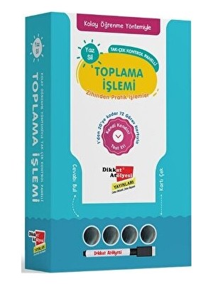 Dikkat Atölyesi Yayınları Kolay Öğrenme Yöntemiyle Toplama Oyunu Yaz-Sil