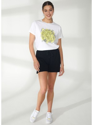 Dkny Jeans Bisiklet Yaka Düz Siyah Kadın T-Shirt DP2S4993