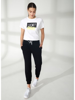 Dkny Jeans Bisiklet Yaka Düz Siyah Kadın T-Shirt DP2P1917