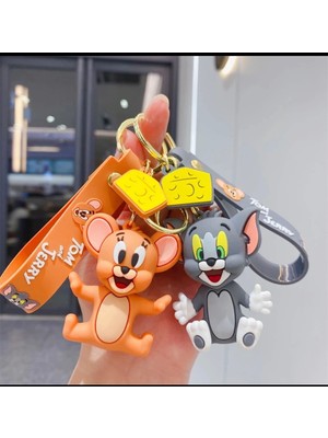 Bade Hediyelik Bade Tom ve Jerry Anahtarlık ve Çanta Aksesuarı 2 Karakter Temalı PVC Malzeme ile Eğlenceli