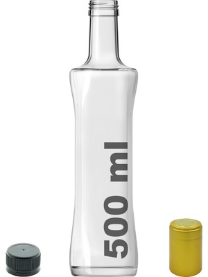 Afracam 500 cc Şeffaf Piramit Kilitli Kapaklı ve Kapüşonlu 500 ml Kavisli Cam Şişe 1 Adet