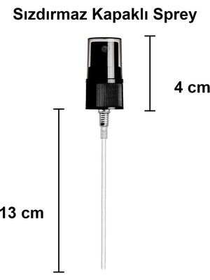 Afra Tedarik 18 mm Kapaklı Sprey Fısfıs Kolonya Dezenfektan Sprey Başlığı Siyah 10 Adet