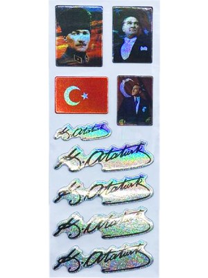 Limmy Sticker Kabartmalı Stiker Defter, Planlayıcı Etiket Atatürk Imza (CB346) 16X7 cm