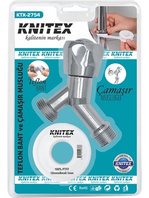 Knitex KTX - 2754 Çamaşır Makinesi Musluk ve Teflon Bant