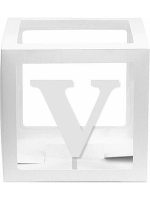 Kidspartim Şeffaf Kutu Harf Beyaz V