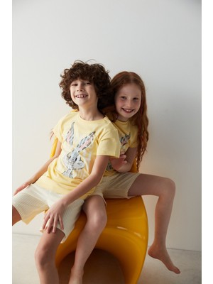Penti Unisex Çocuk Bunny Baskılı Pijama Takımı