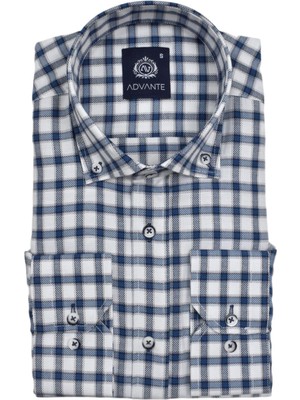 Advante Erkek Ekose Klasik Uzun Kol Gömlek Oxford BGL-ST02989