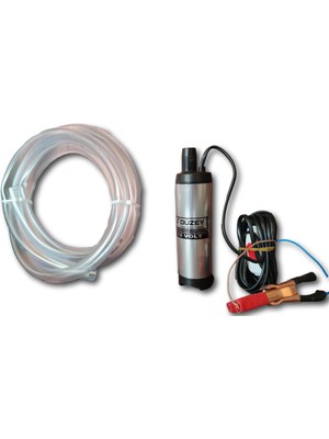 Düzey 12 Volt Büyük Dalgıç Mazot Aktarma (Sıvı Transfer) Pompası (Su,süt,yağ) + Hortumlu Set