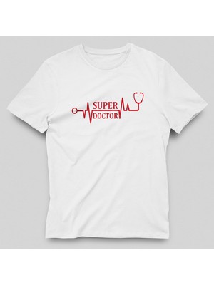 Prospettiva Kadın Beyaz Super Doctor / Süper Doktor Symbol T-Shırt