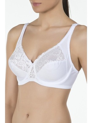 Kom Rosenna Kadın Balenli Yarım Dantel Rahat Askılı Toparlayıcı Sütyen